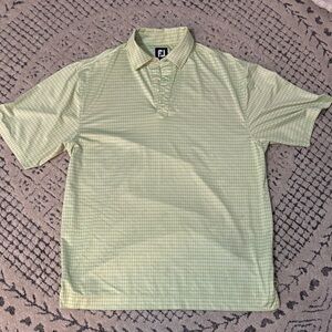FootJoy Men's Light Green Checkered Golf Polo sz L